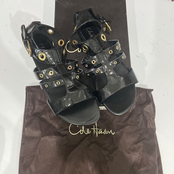 Cole Haan Nike Air Whitney Gladiator sandals 5 w/ gold grommets & buckles - Picture 1 of 12